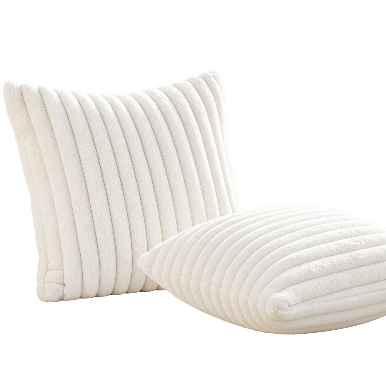 Bedsure Fleece Striped Throw Pillow Covers, 18x18, Set of 2