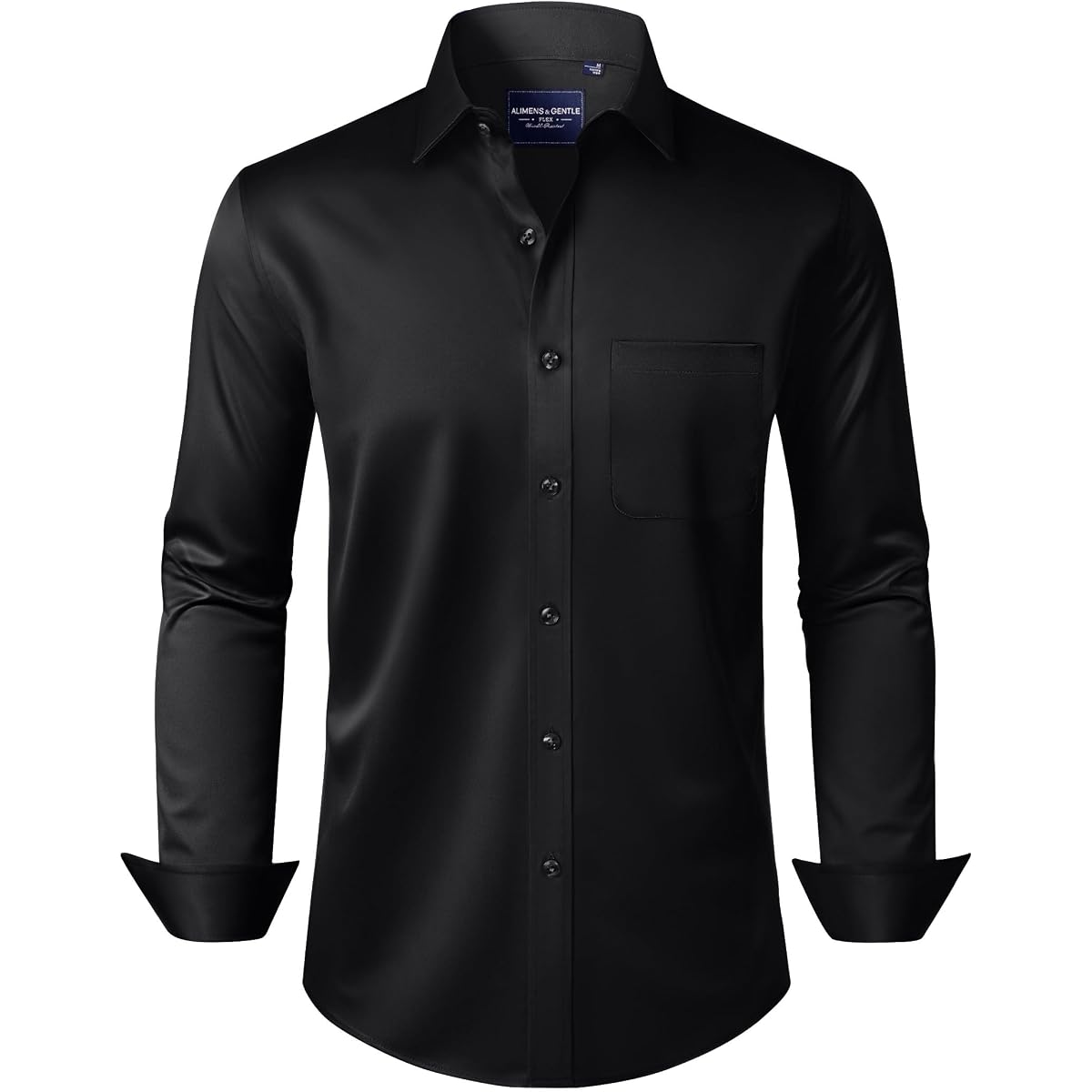 Alimens & Gentle Men's Stretch Long Sleeve Dress Shirt