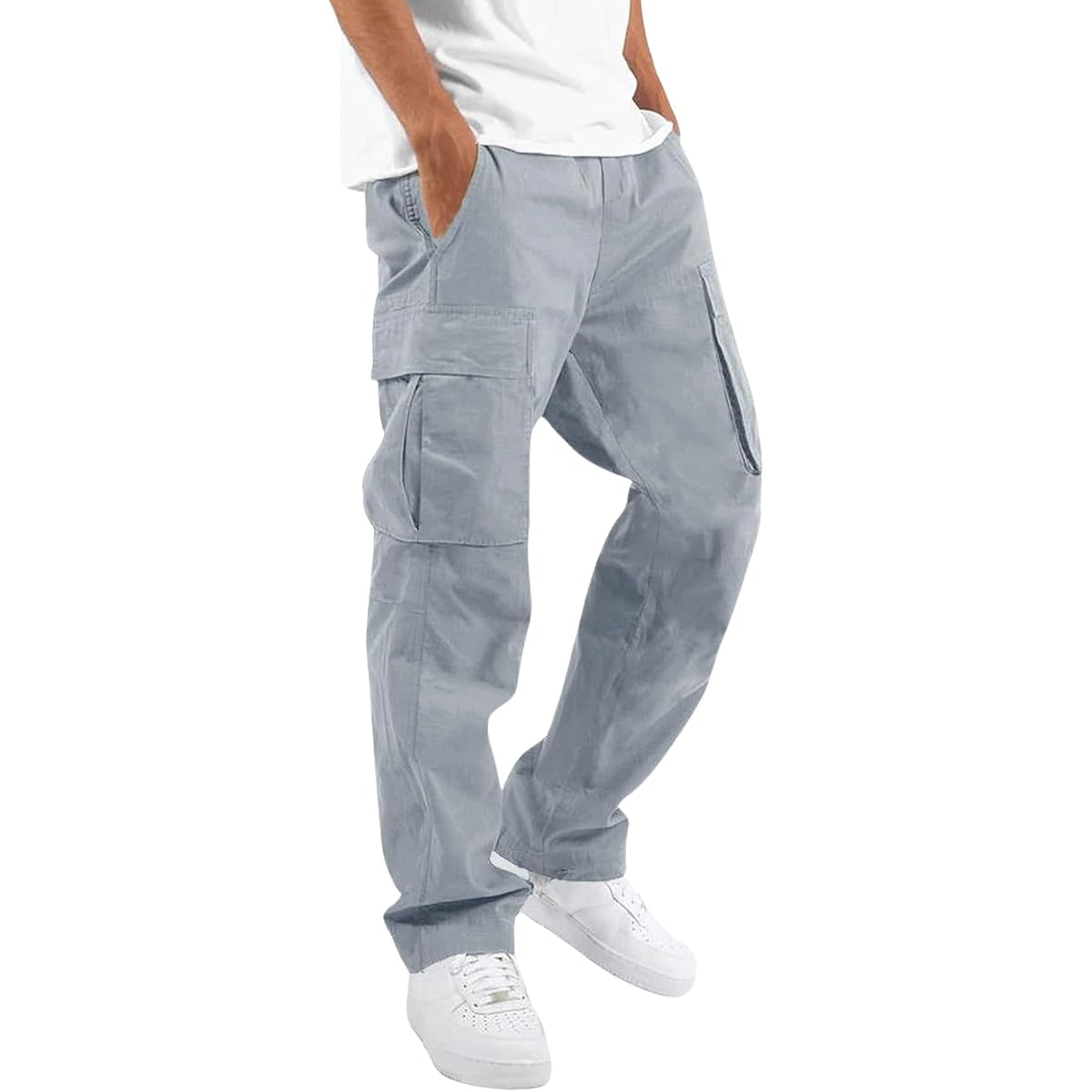 Lymio Men's Cotton Drawstring Cargo Pants Cargo-01-04