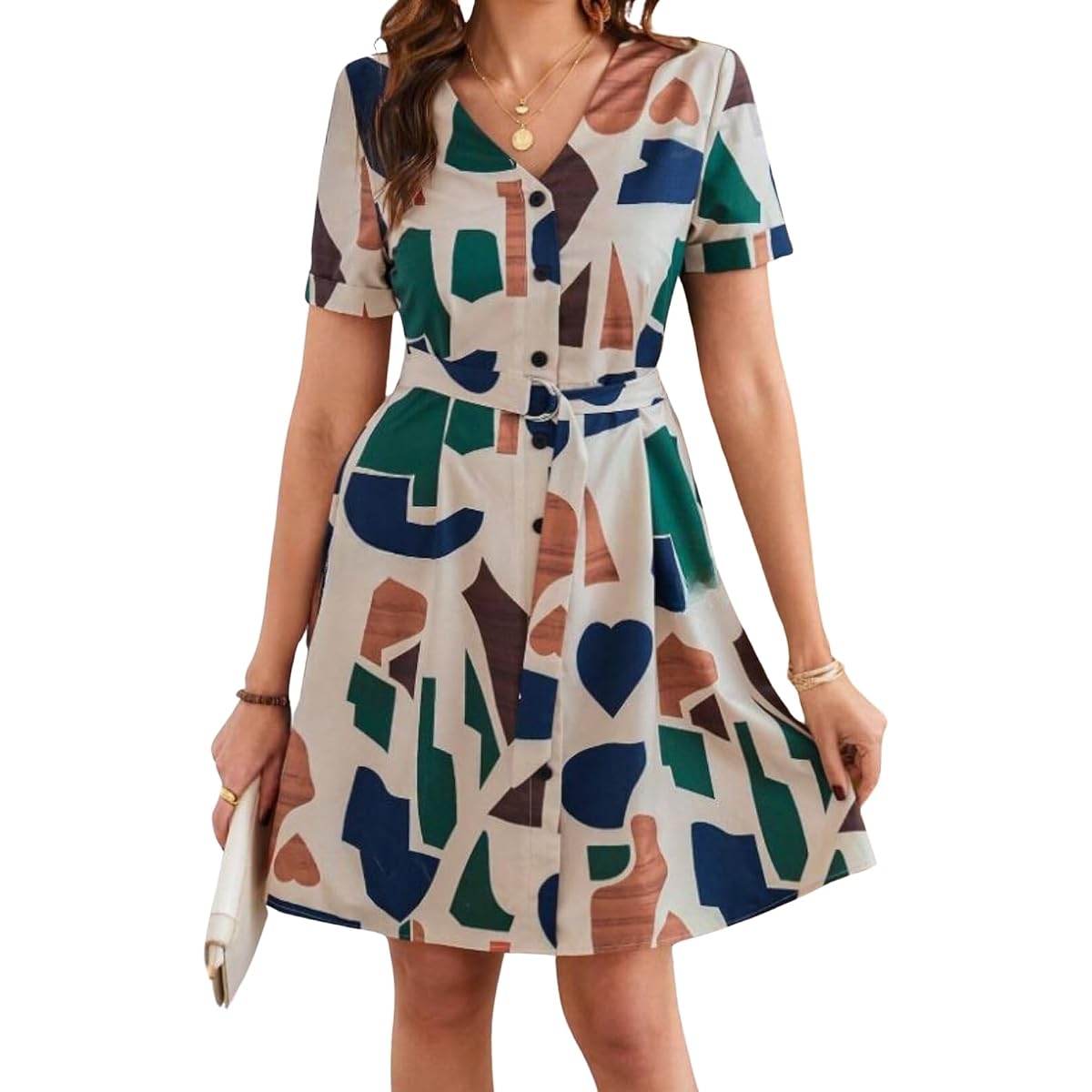 Leriya Fashion Women's Floral Collared Dress LF-WD1193-01