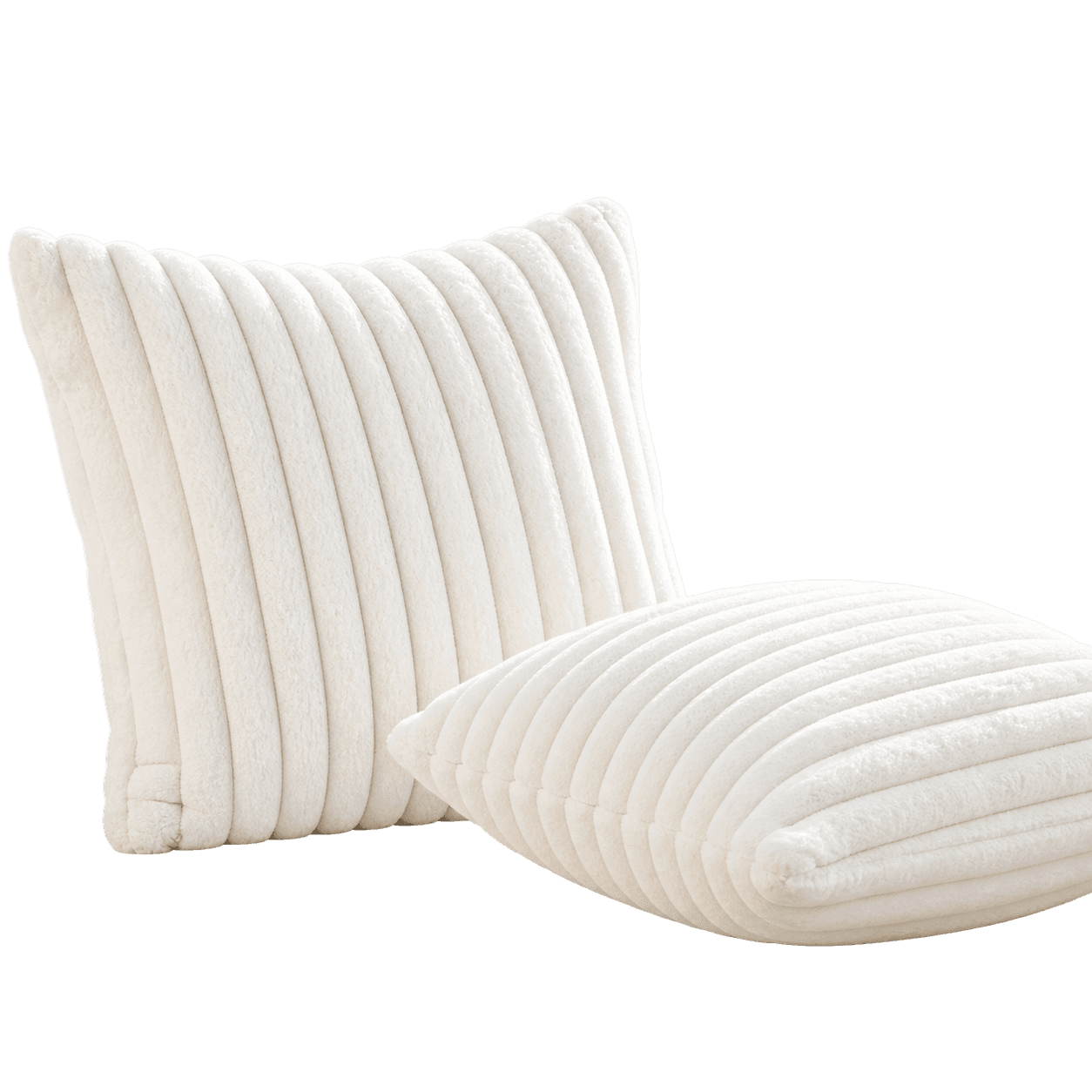 Bedsure Fleece Striped Throw Pillow Covers, 18x18, Set of 2