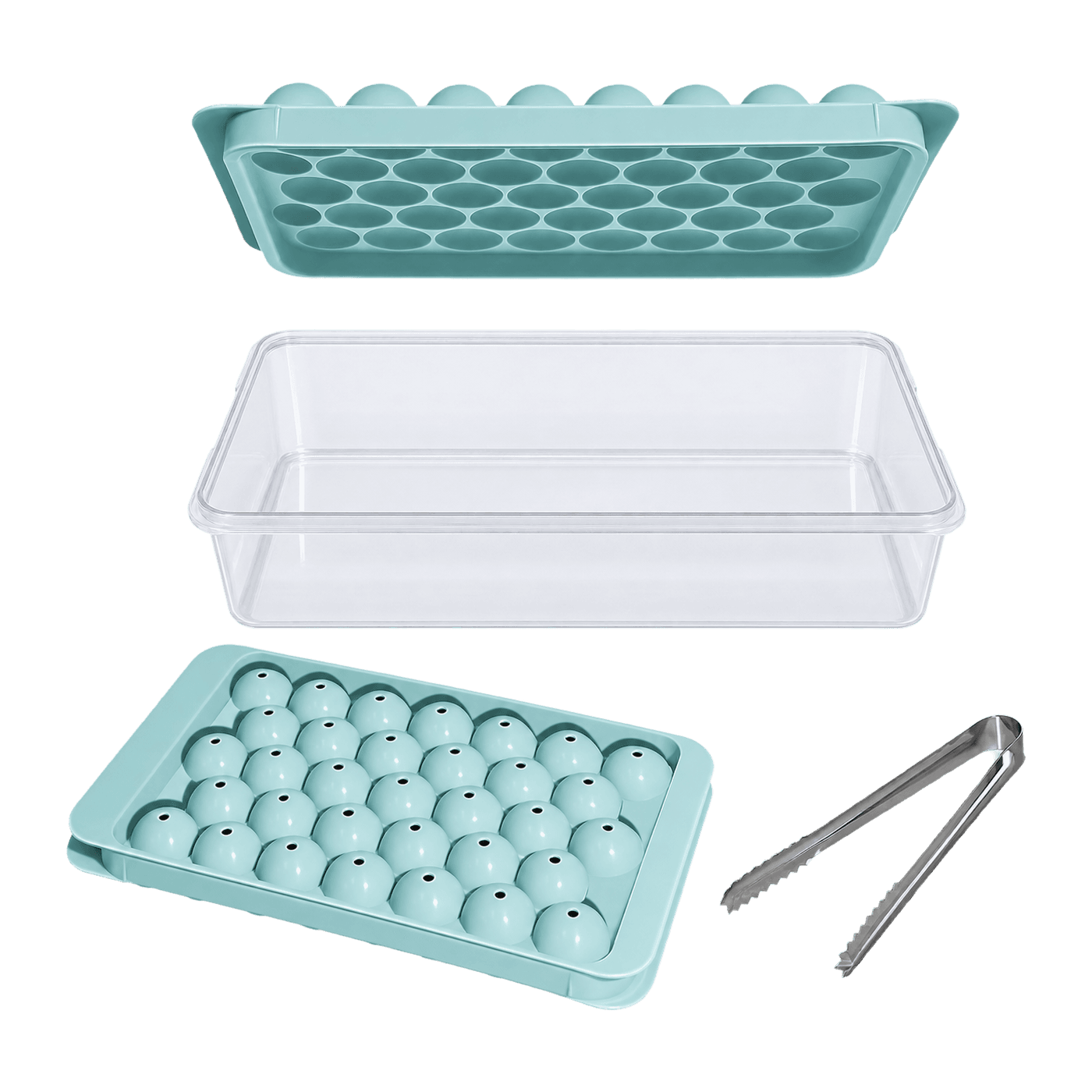 WIBIMEN Round Ice Trays with Storage Bin, 2 Pack (Demo)