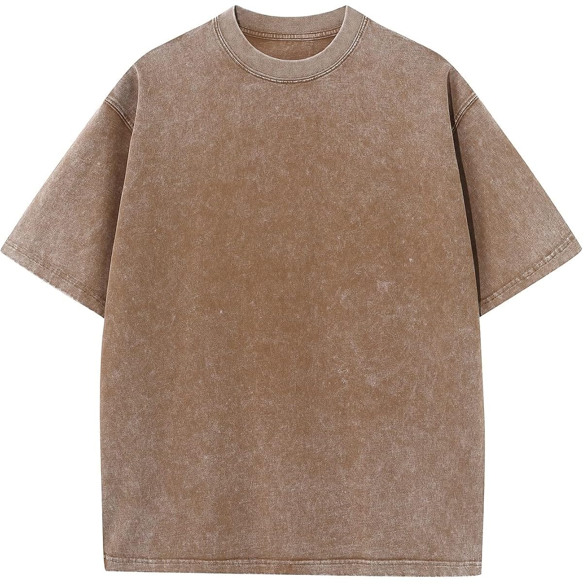 KEEPSHOWING Unisex Washed Cotton Oversized Crewneck T-Shirt